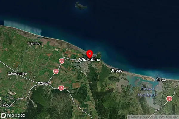 Whakatane, Bay of Plenty Satellite Map