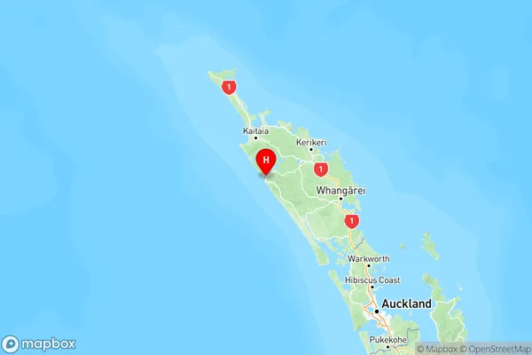 Opononi, Northland Region Map