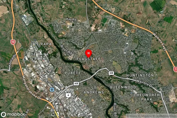 Flagstaff, Waikato Satellite Map