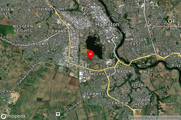 Hamilton Lake, Waikato Satellite Map