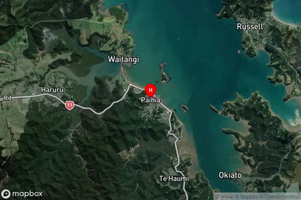 Paihia, Northland Satellite Map