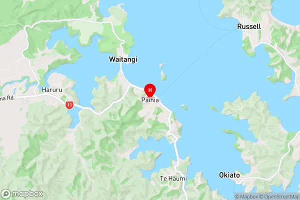 Paihia, Northland Region Map