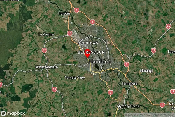 Hamilton, Waikato Satellite Map