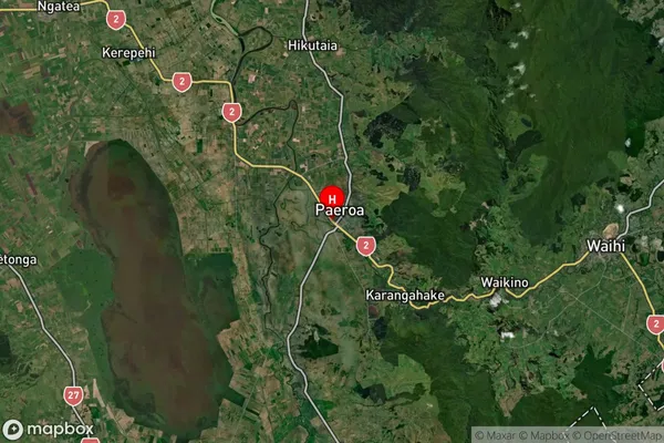 Paeroa, Waikato Satellite Map