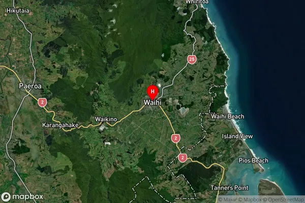 Waihi, Waikato Satellite Map