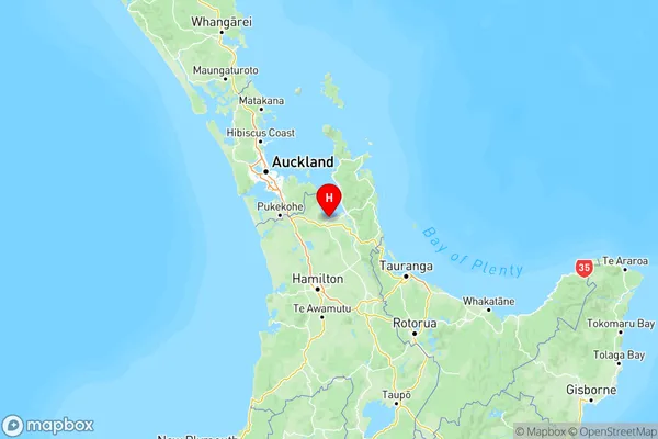 Waitakaruru, Waikato Region Map
