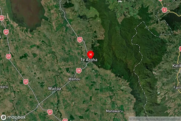 Te Aroha, Waikato Satellite Map