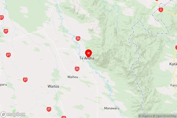 Te Aroha, Waikato Region Map