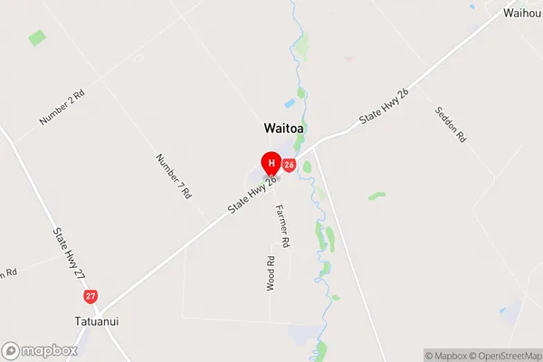 Waitoa, Waikato Region Map