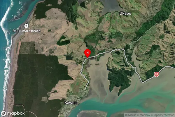 Kawhia, Waikato Satellite Map