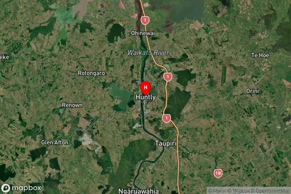 Huntly, Waikato Satellite Map