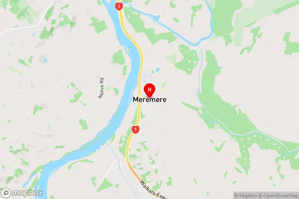 Meremere, Waikato Region Map