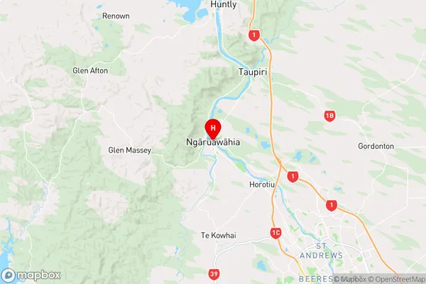 Ngaruawahia, Waikato Region Map