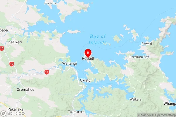 Russell, Northland Region Map