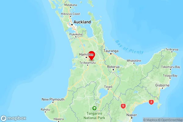 Cambridge, Waikato Region Map