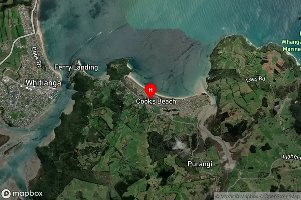 Cooks Beach, Waikato Satellite Map