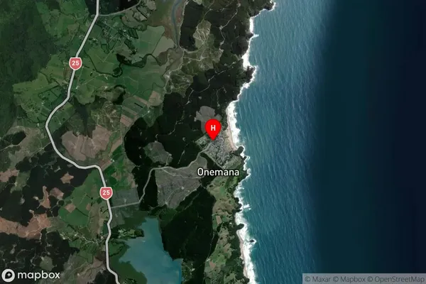 Onemana, Waikato Satellite Map