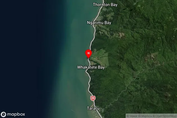 Whakatete Bay, Waikato Satellite Map