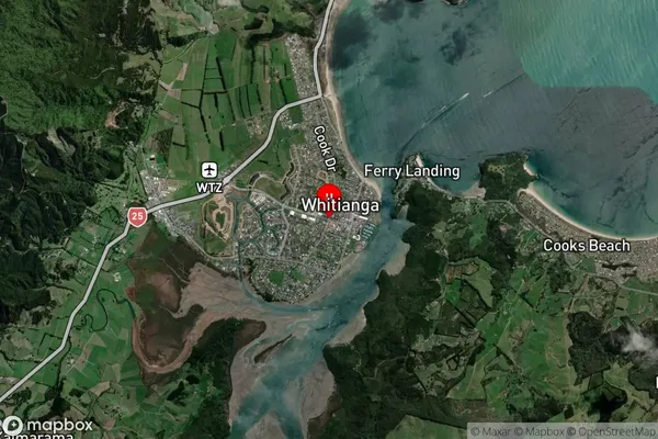 Whitianga, Waikato Satellite Map