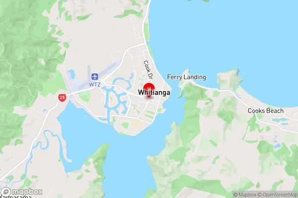 Whitianga, Waikato Region Map