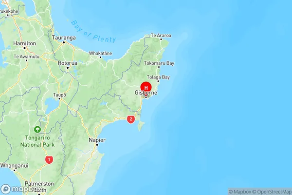 East Cape, Gisborne Region Map