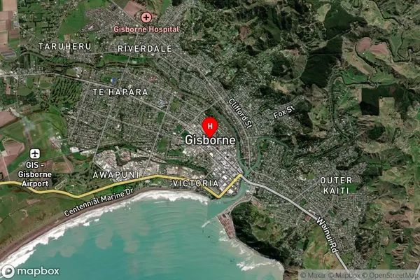 Gisborne, Gisborne Satellite Map