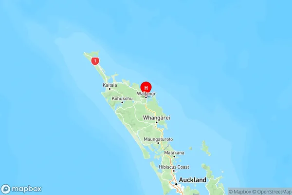 Waitangi, Northland Region Map