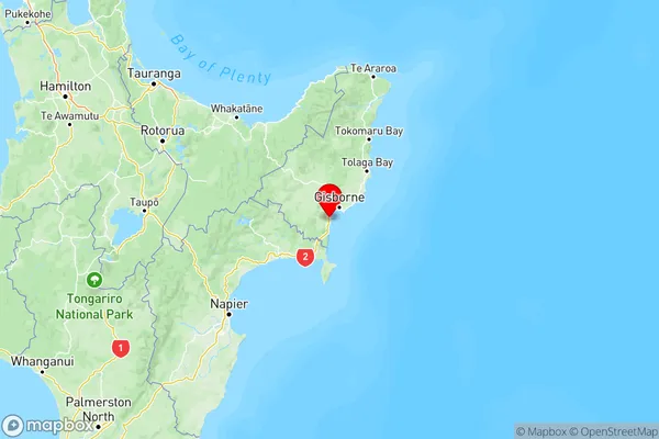 Muriwai, Gisborne Region Map