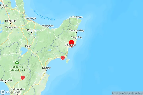 Okitu, Gisborne Region Map