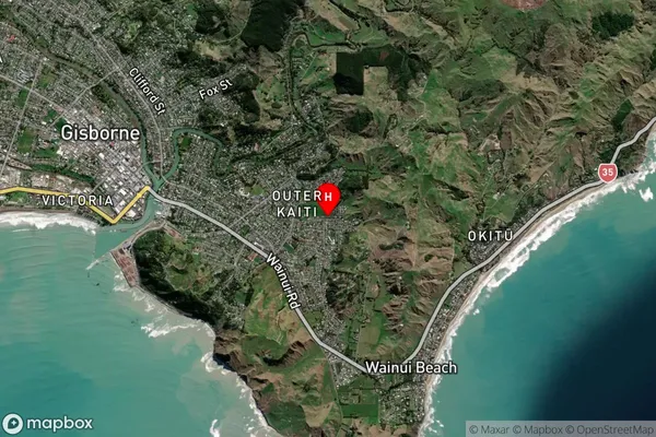 Outer Kaiti, Gisborne Satellite Map