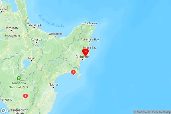 Pouawa, Gisborne Region Map