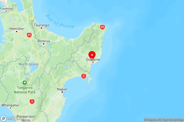 Taruheru, Gisborne Region Map