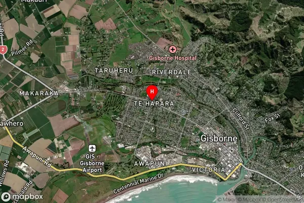 Te Hapara, Gisborne Satellite Map