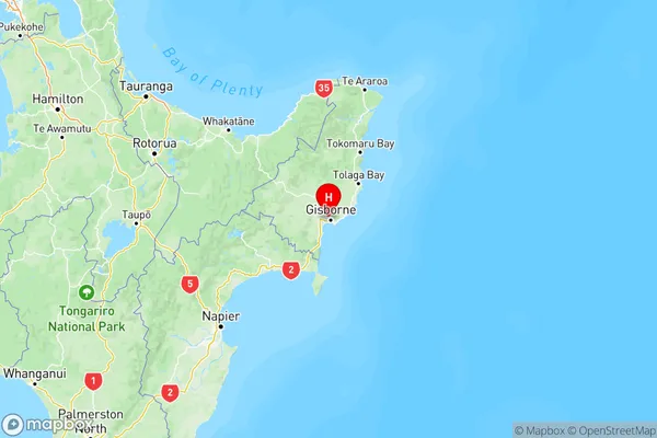 Te Hapara, Gisborne Region Map