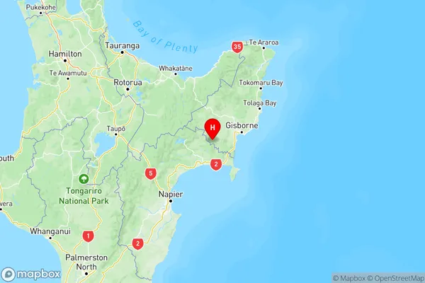 Tiniroto, Gisborne Region Map