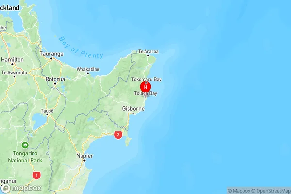 Tolaga Bay, Gisborne Region Map