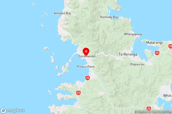 Coromandel, Waikato Region Map