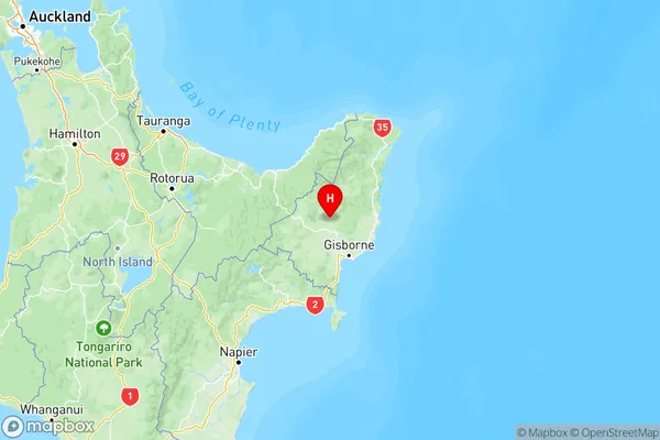 Whatatutu, Gisborne Region Map