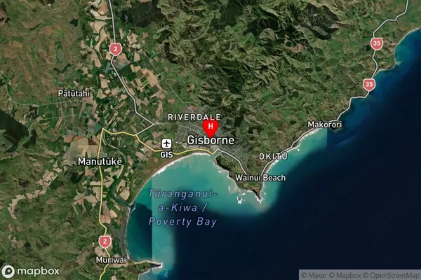 Gisborne, Gisborne Satellite Map