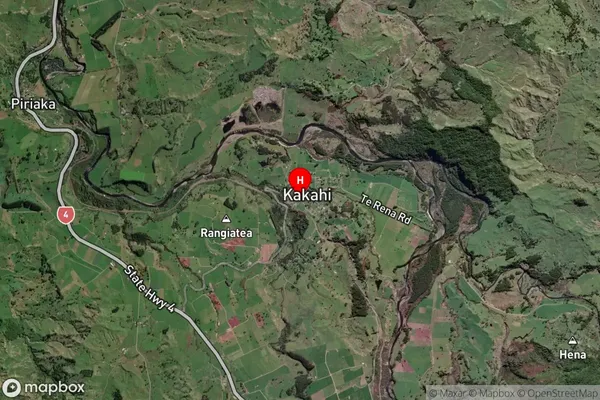 Kakahi, Central North Island Satellite Map