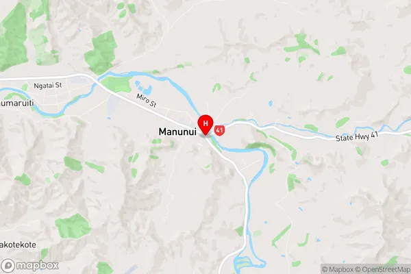 Manunui, Central North Island Region Map