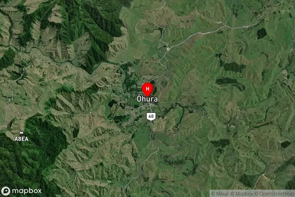 Ohura, Central North Island Satellite Map