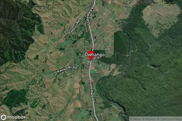 Owhango, Central North Island Satellite Map