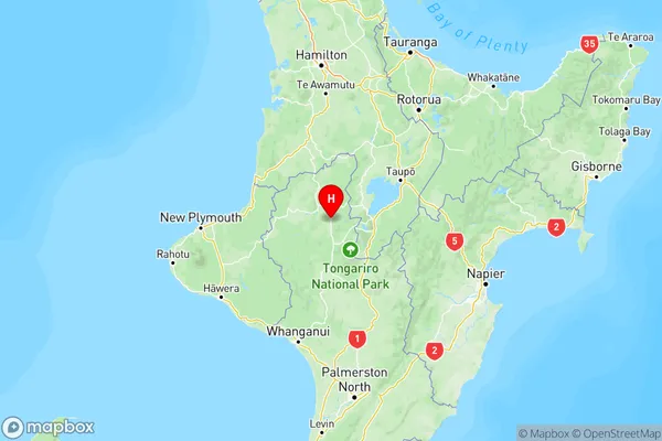 Owhango, Central North Island Region Map