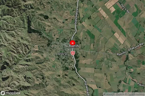 Raetihi, Central North Island Satellite Map