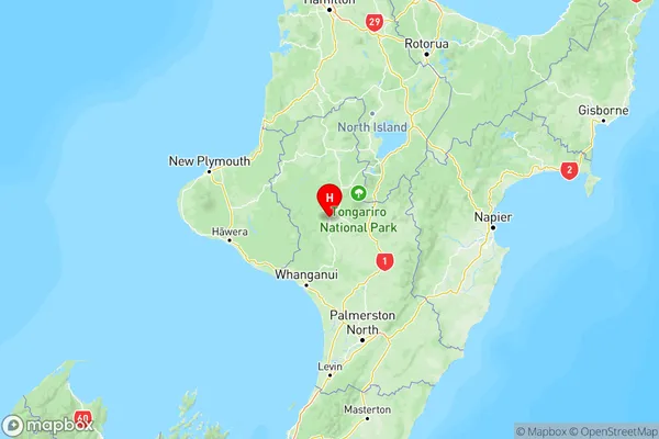 Raetihi, Central North Island Region Map