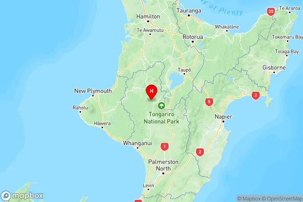 Ruapehu, Central North Island Region Map