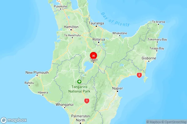 Lake Taupo (East), Central North Island Region Map