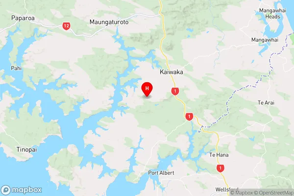 Kaiwaka, Northland Region Map