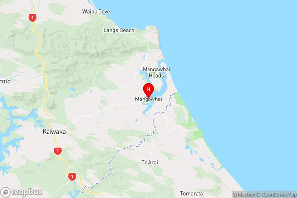 Mangawhai, Northland Region Map